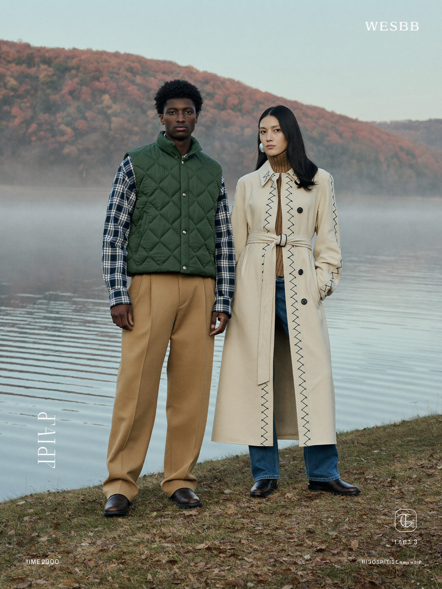 Quilted vest and belted trench – a lakeshore morning